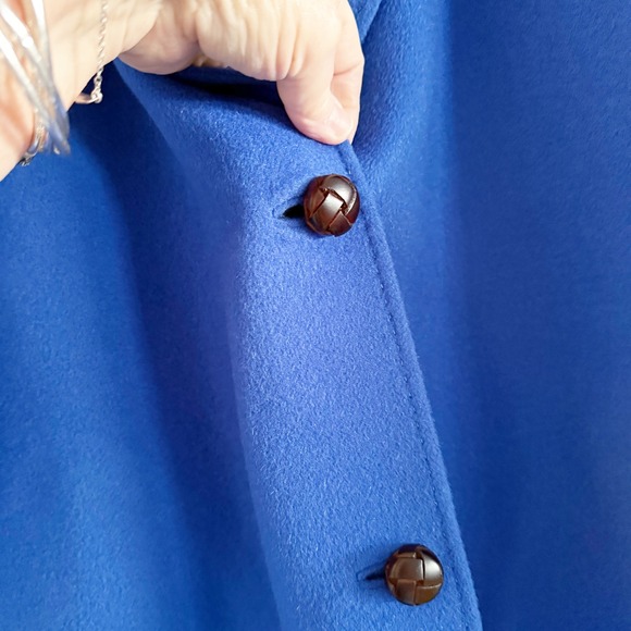 Lafayette 148 Galaxy Blue Cashmere Oversized Two Button Car Coat Small‎ - Picture 7 of 15